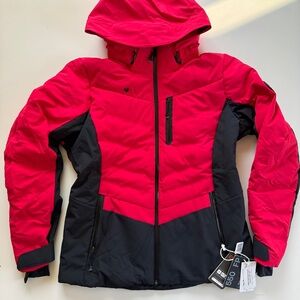 NEW Obermeyer Cosima Down Jacket Ski Patrol Red Black Womens 12 / Large